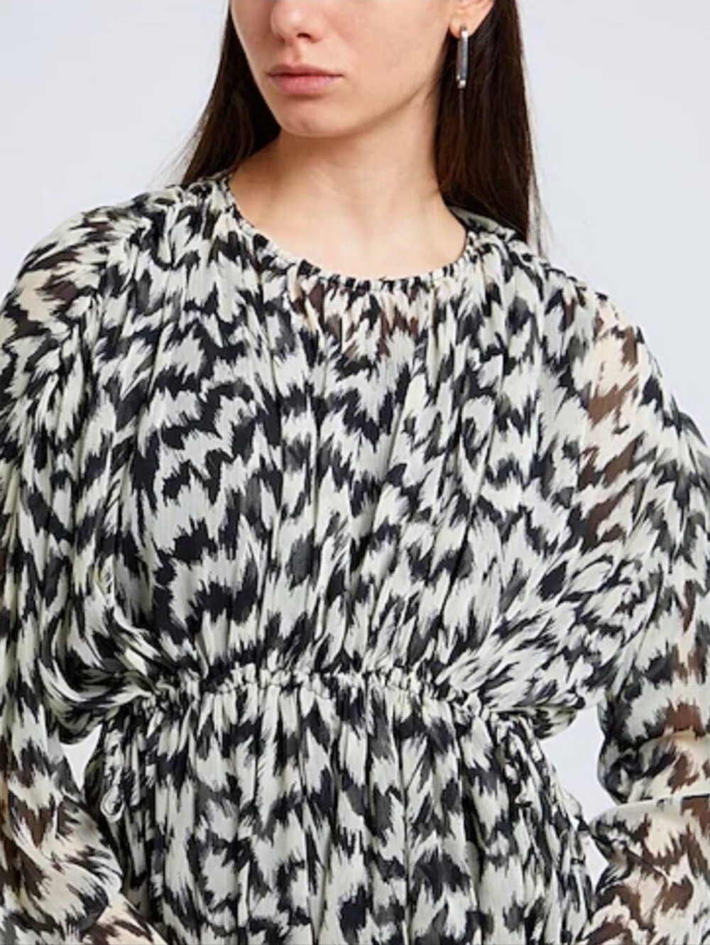 Topshop Black and White Brushstroke Dress